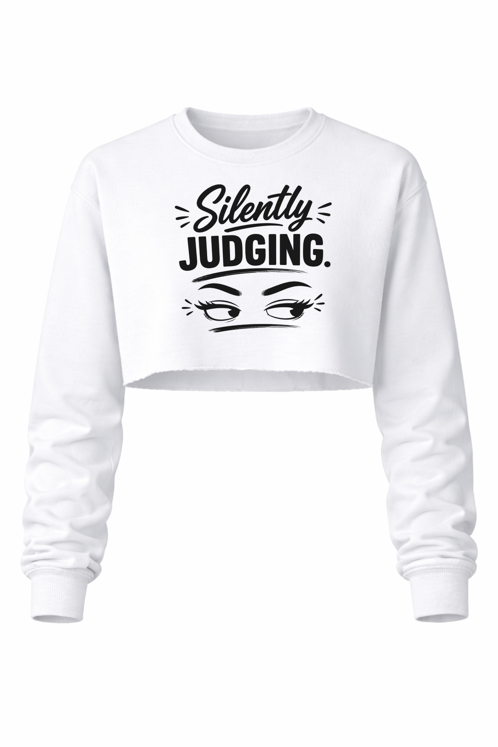 Silently Judging Women’s Long Sleeve Crop Top