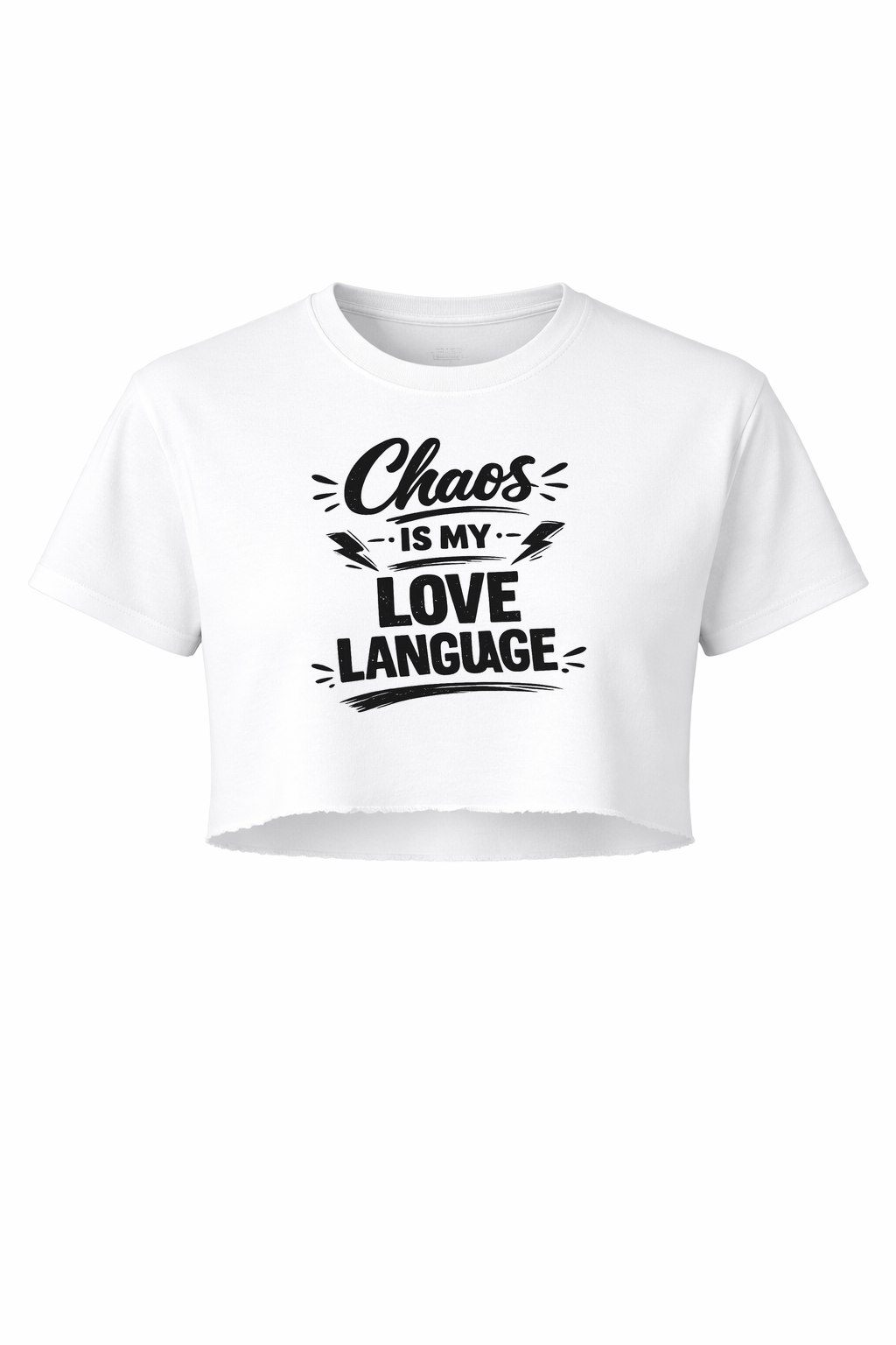Chaos is my love language Women’s Short Sleeve Crop Top