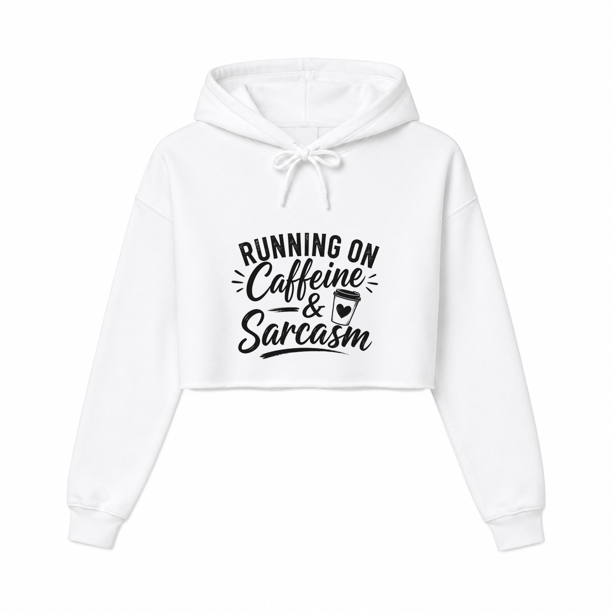Caffeine and Sarcasm Women’s Cropped Hoodie
