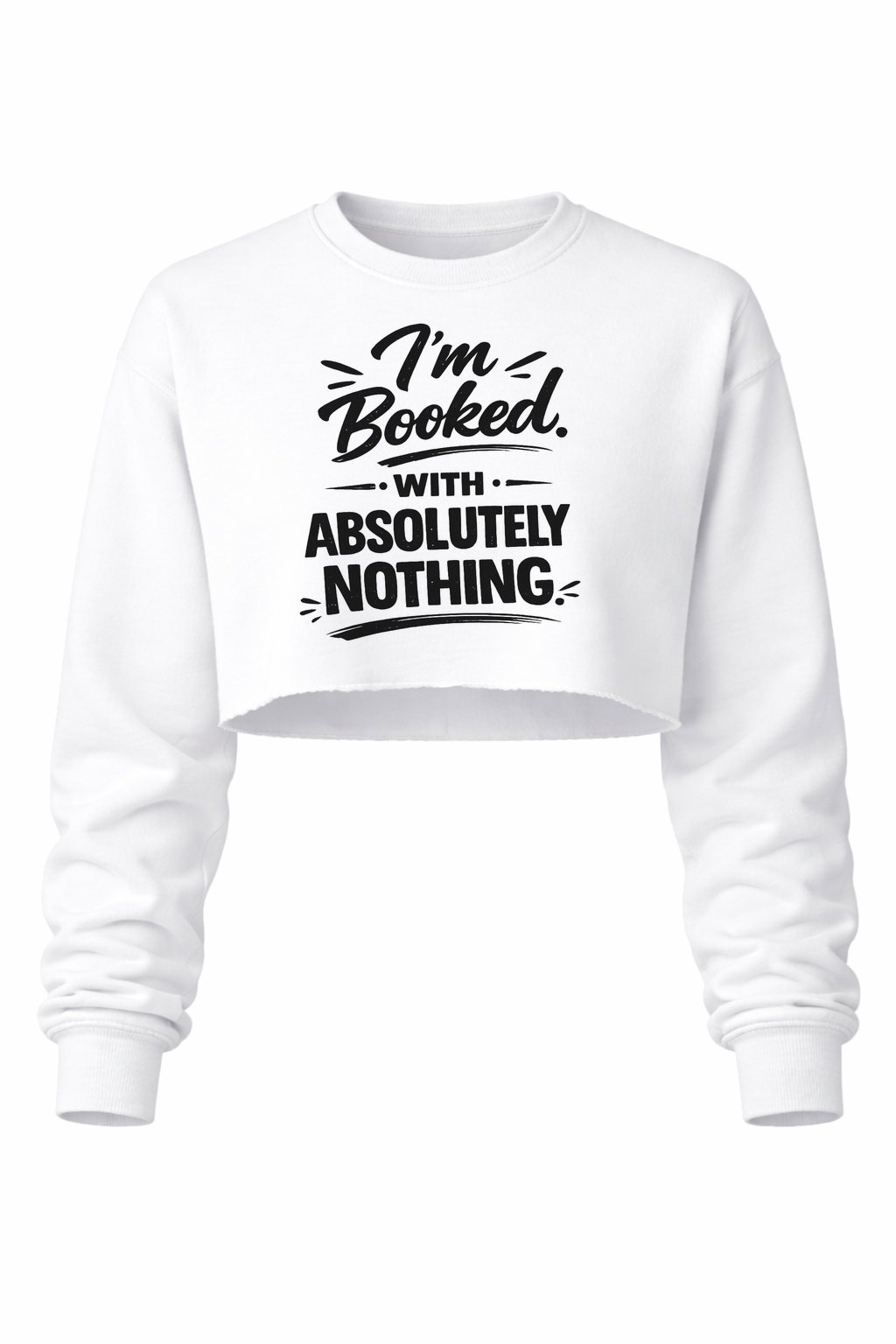 Booked With Nothing Women’s Cropped Crewneck Sweater