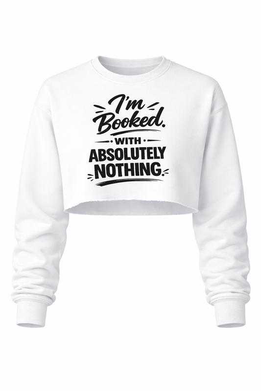 Booked With Nothing Women’s Cropped Crewneck Sweater