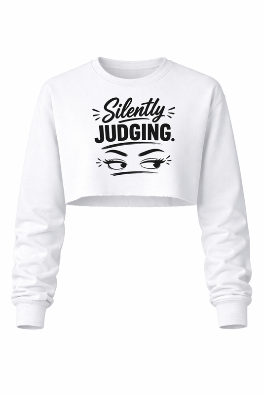 Silently Judging Women’s Long Sleeve Crop Top