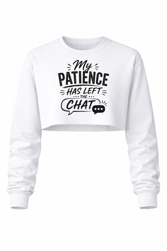 My Patience Left Women’s Long Sleeve Crop Top